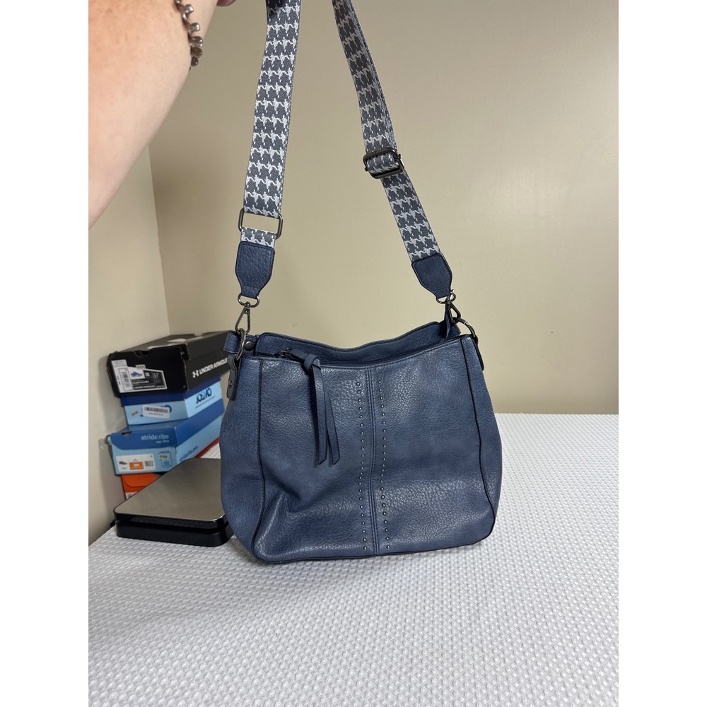 Montana West Hobo Bag Blue Vegan Leather NEW
